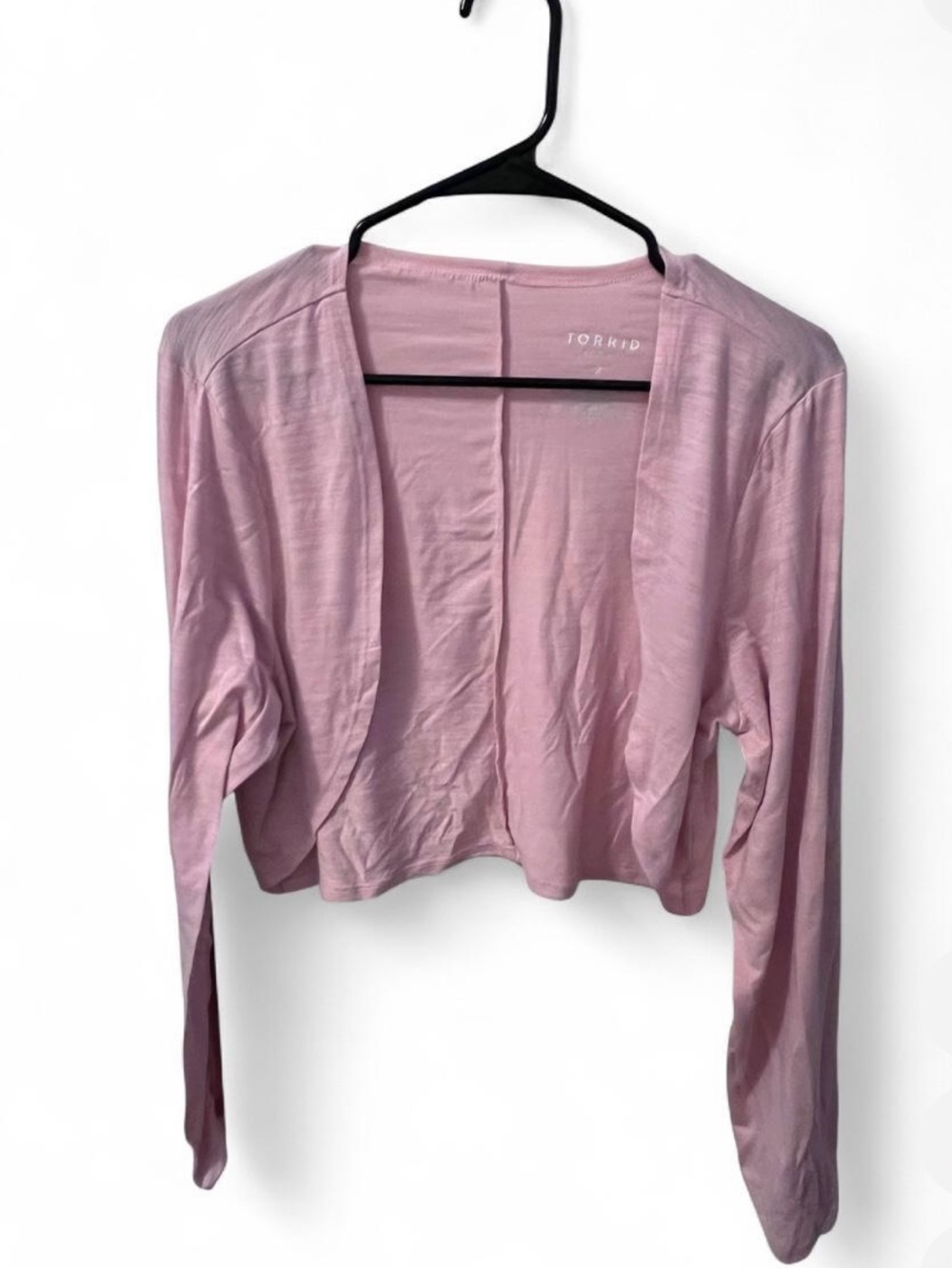 torrid Light Pink Cropped Open-Front Cardigan